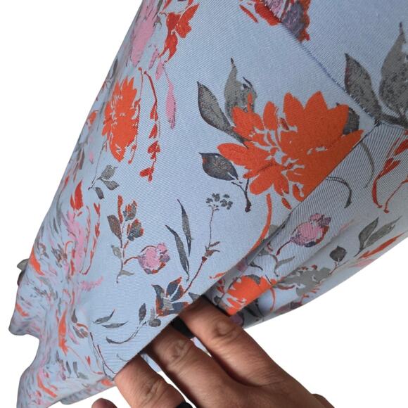 Pact Organic Cotton Fit & Flare Midi Dress Size XL stretch knit floral Blue - Picture 7 of 9